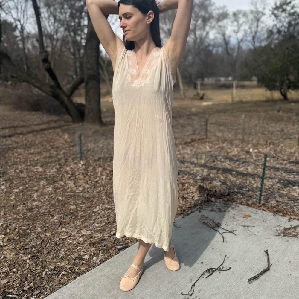 Antique 1920s silk chemise slip dress